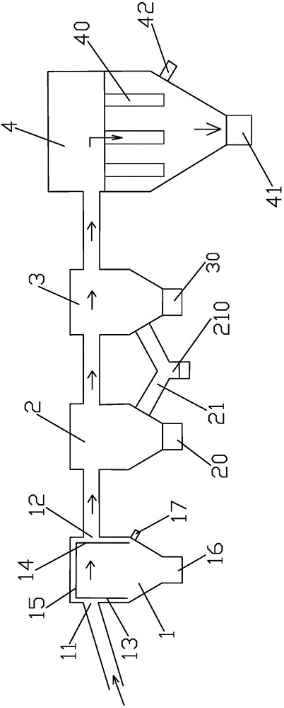 Separation device used after plastic grain cutting