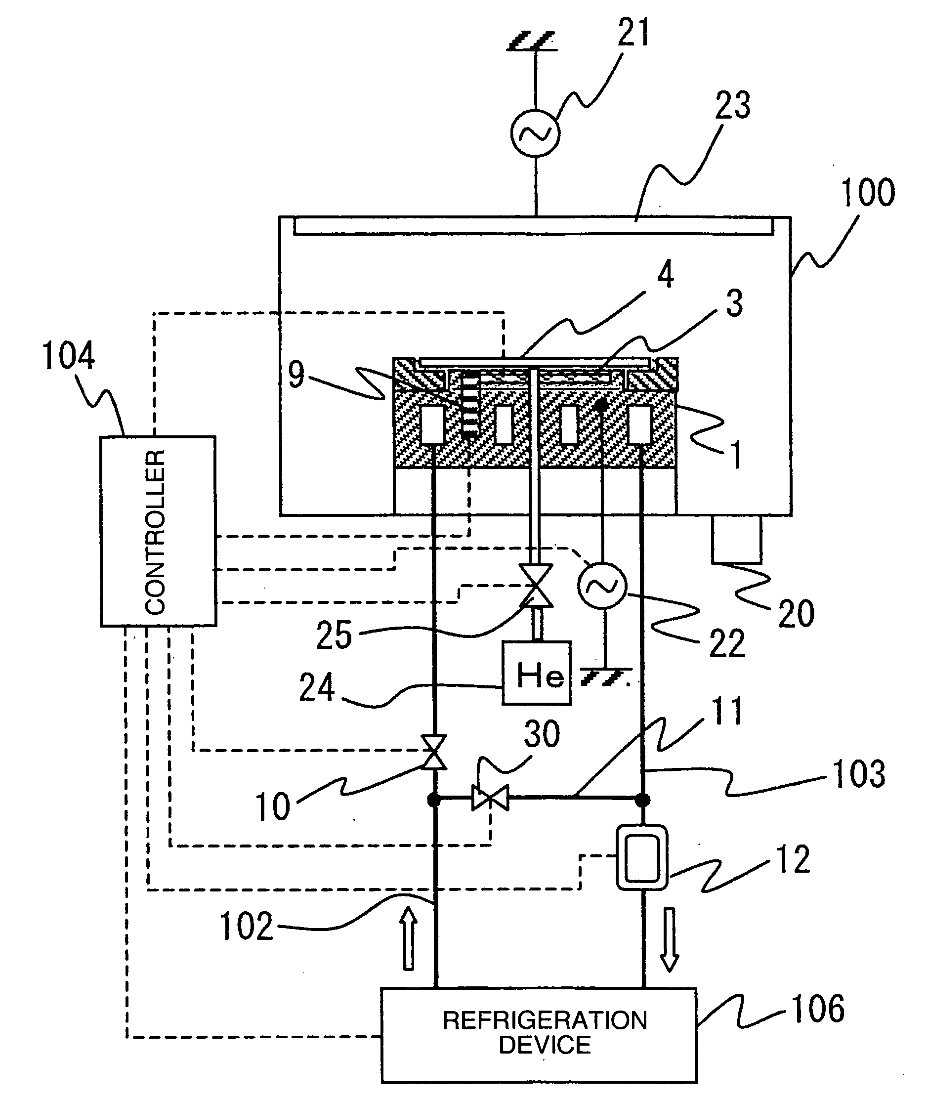 Plasma processing apparatus capable of adjusting temperature of sample stand