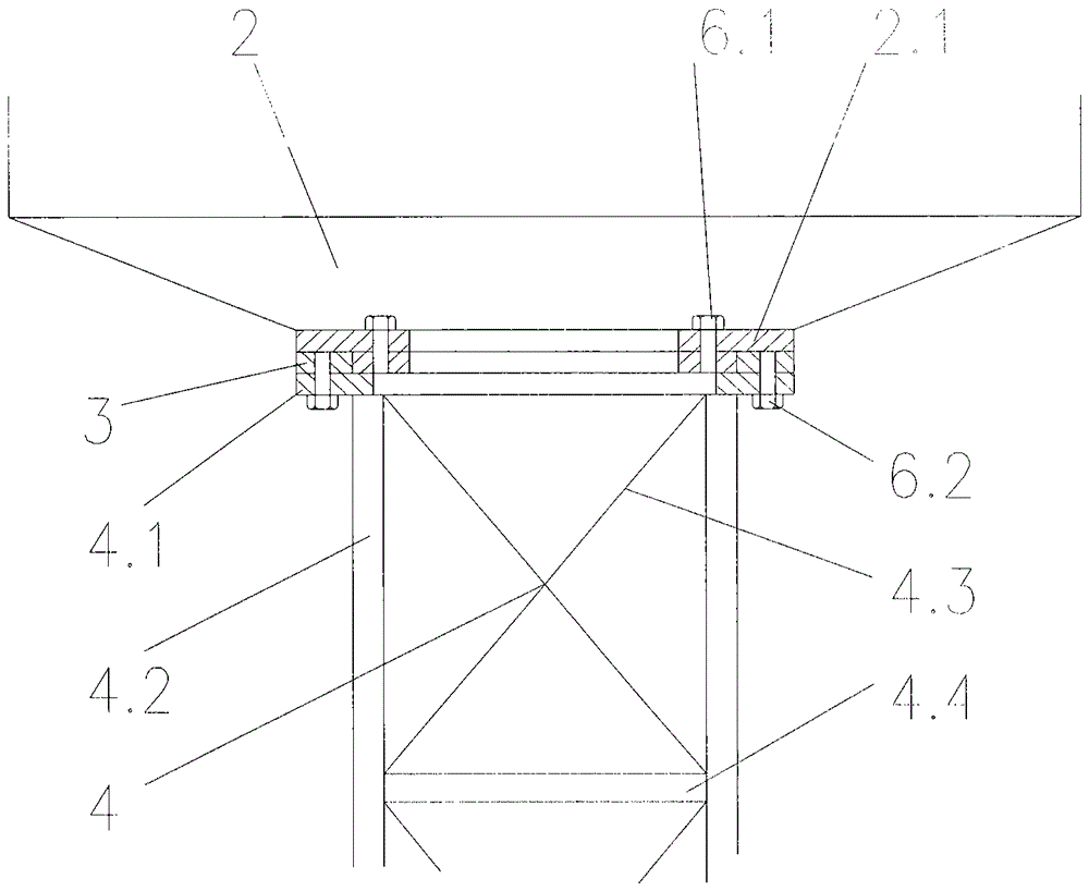 Foundation of truss type rear column structure for boarding bridge and its construction method