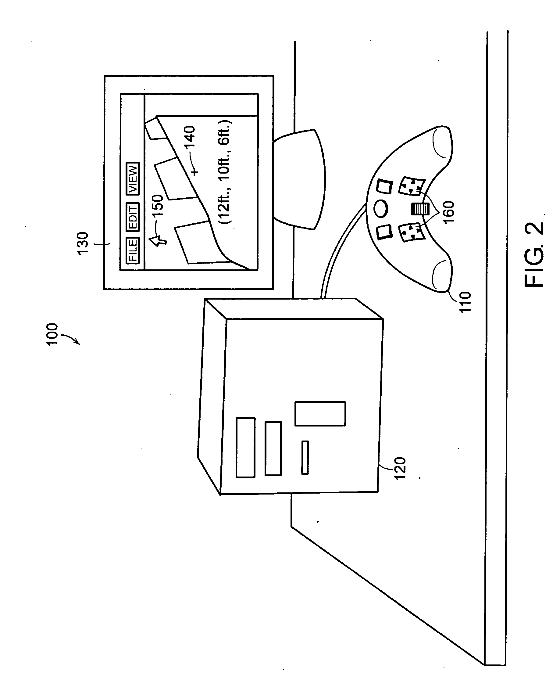 Input device for controlling movement in a three-dimensional virtual environment