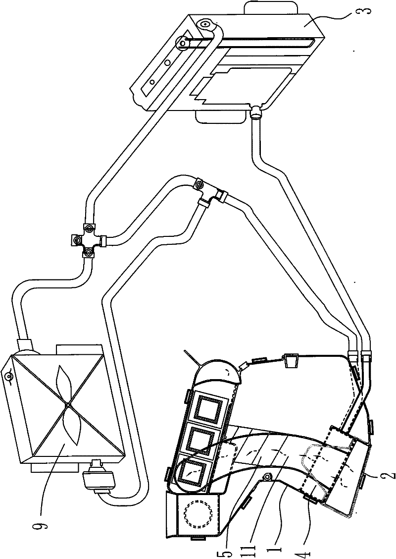 Heating and cooling system used in carriage of electric automobile