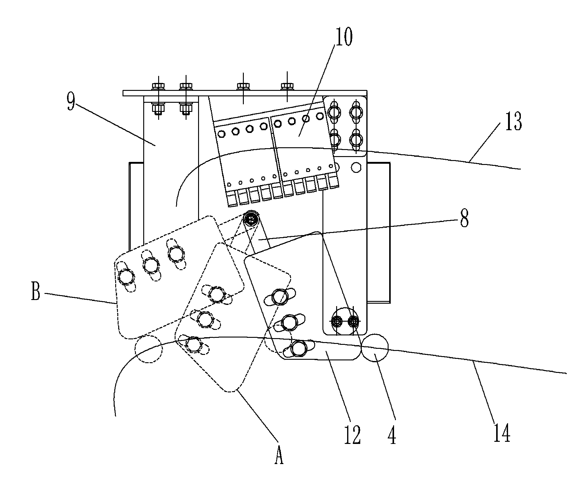 Large-current breaking device for isolation switch and isolation switch using same