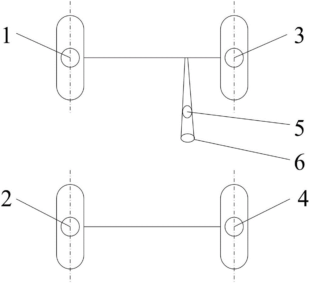 Full-drive-by-wire four-wheel steering angle measuring system suitable for operating lever control