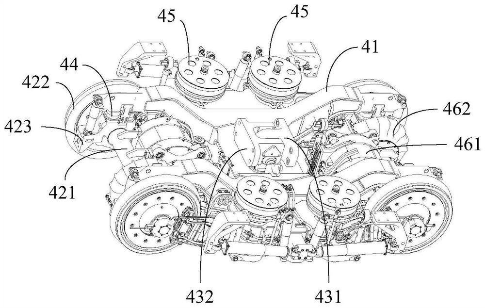 Traction device, bogie and railway vehicle