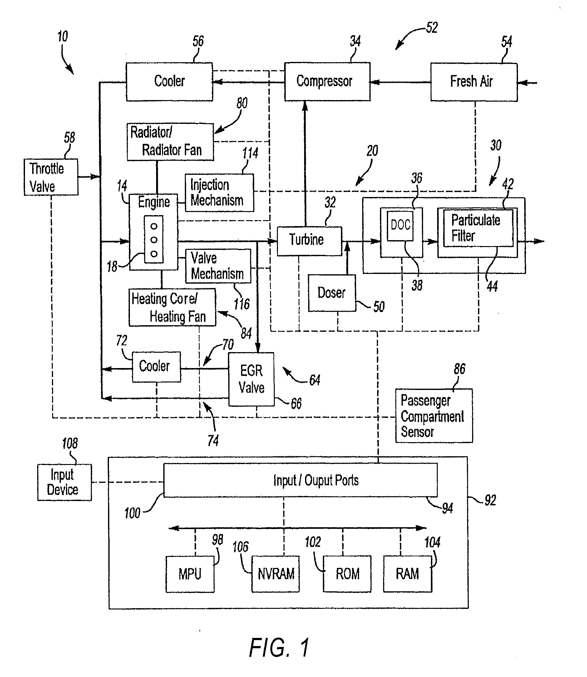 Method and system to determine the efficiency of a diesel oxidation catalyst