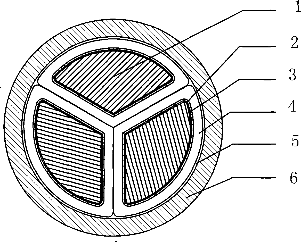 Copper coated aluminum three-core flame-retardant refractory flexible electric cable