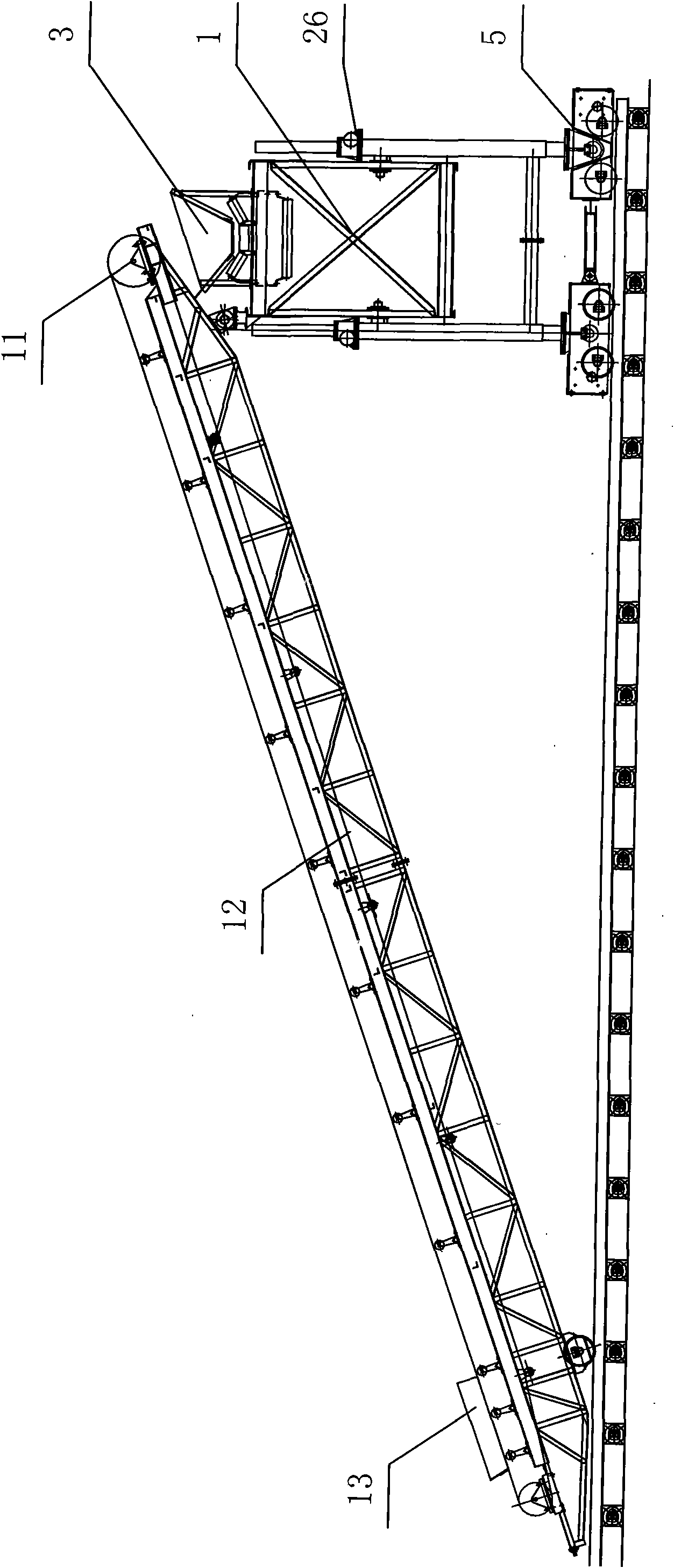 Large-span efficient multifunctional concrete sloping surface masonry machine