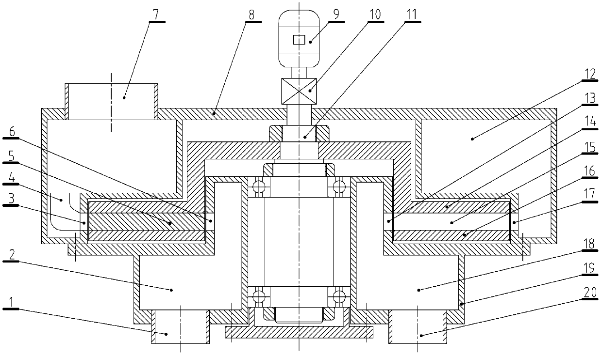 Radial-flow type fluidic pressure wave supercharger