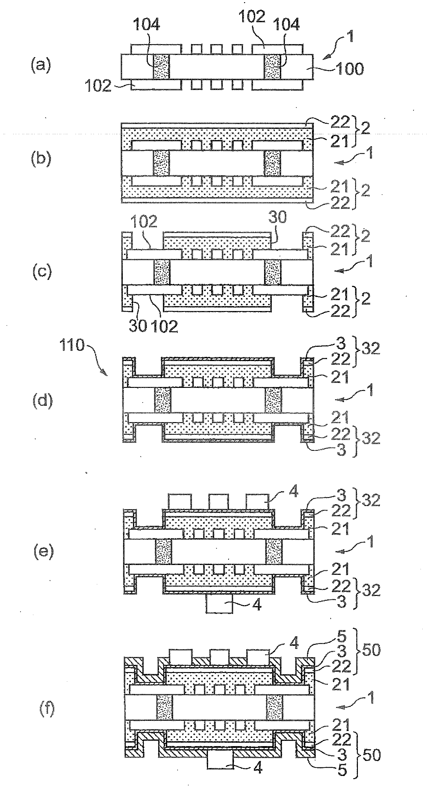 Substrate for mounting semiconductor chip and method for producing same