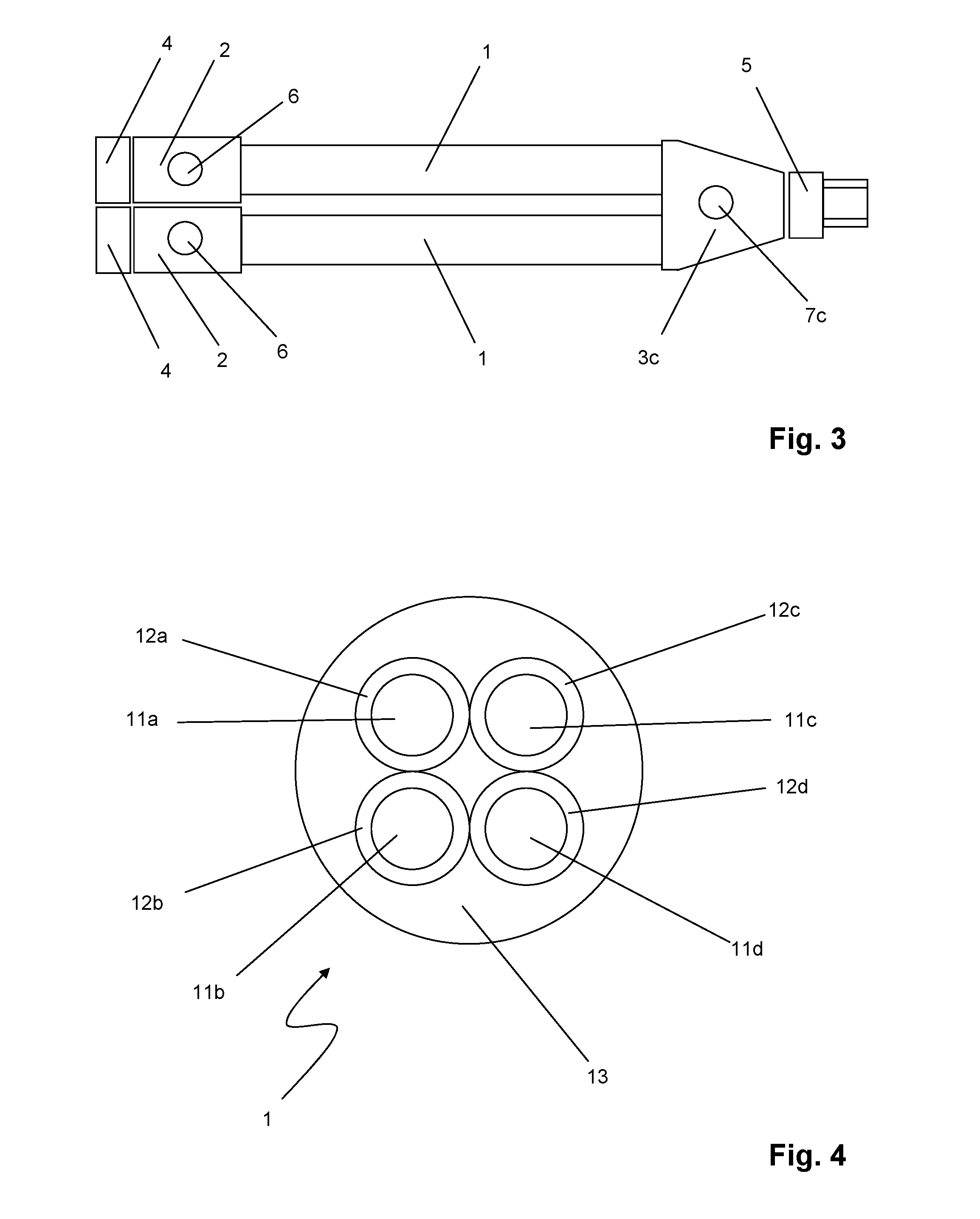 Electric cable for use in a welding device