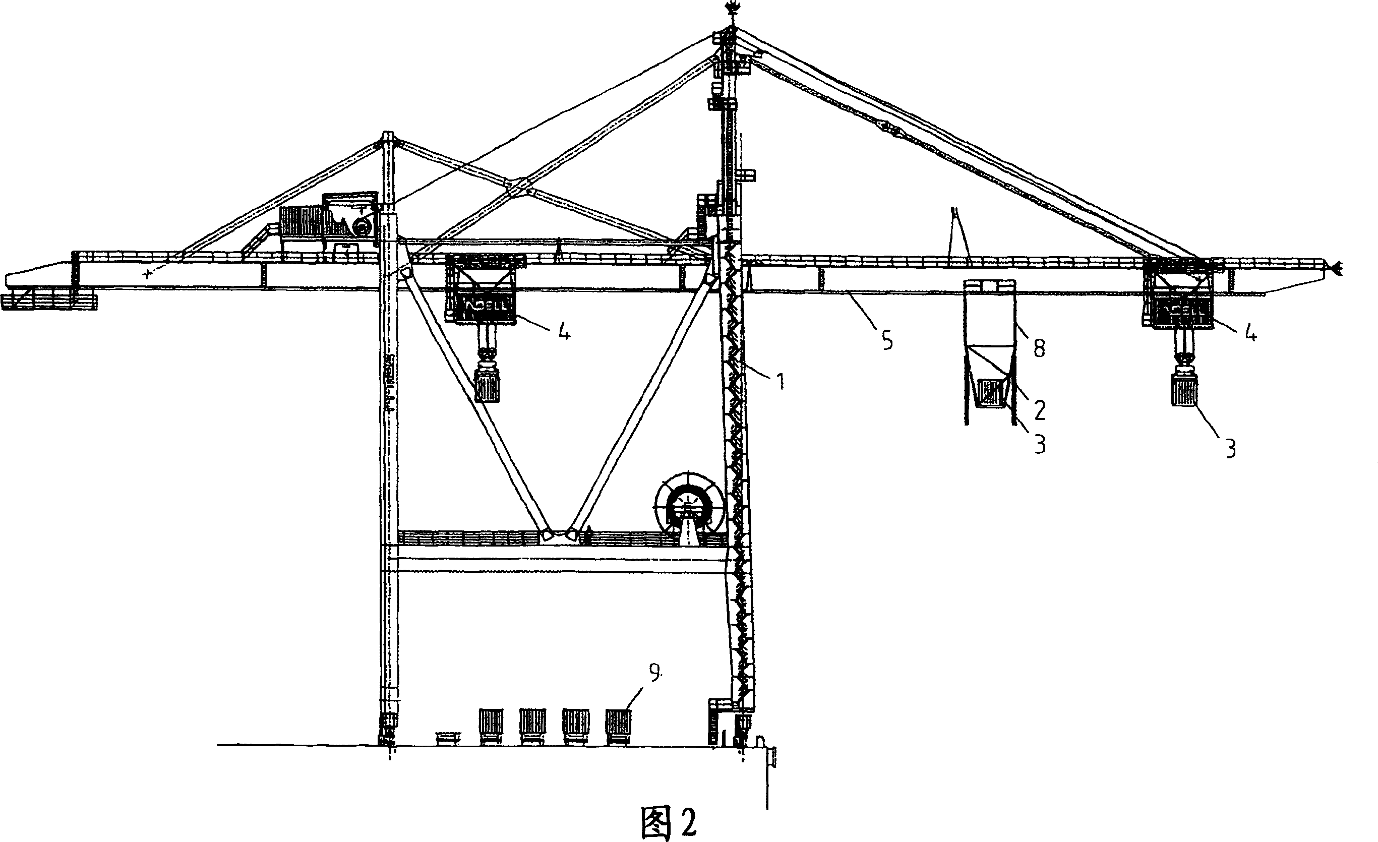 Device and method for the contactless load control of crane systems