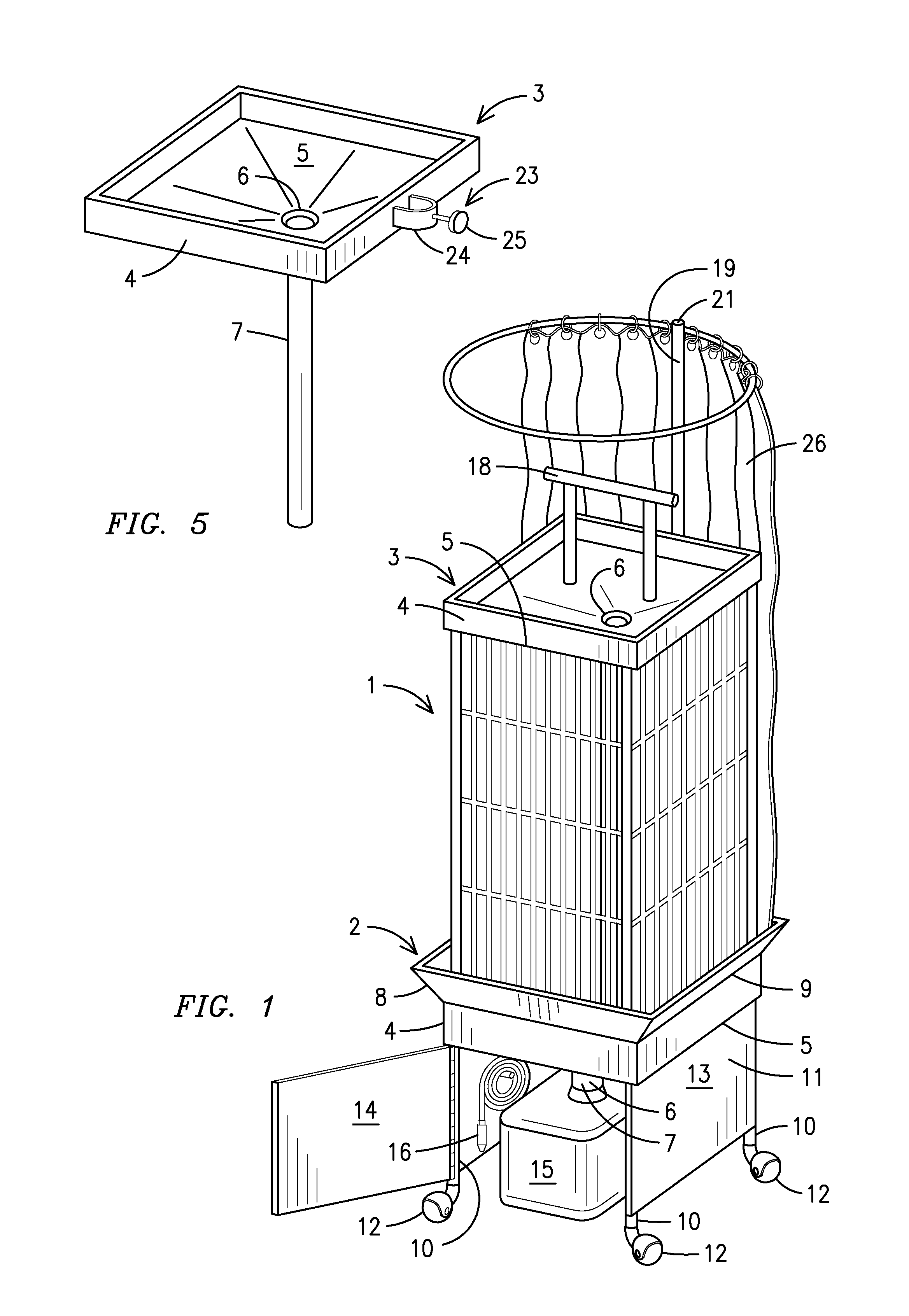 Bird cage assembly with cleaning sinks