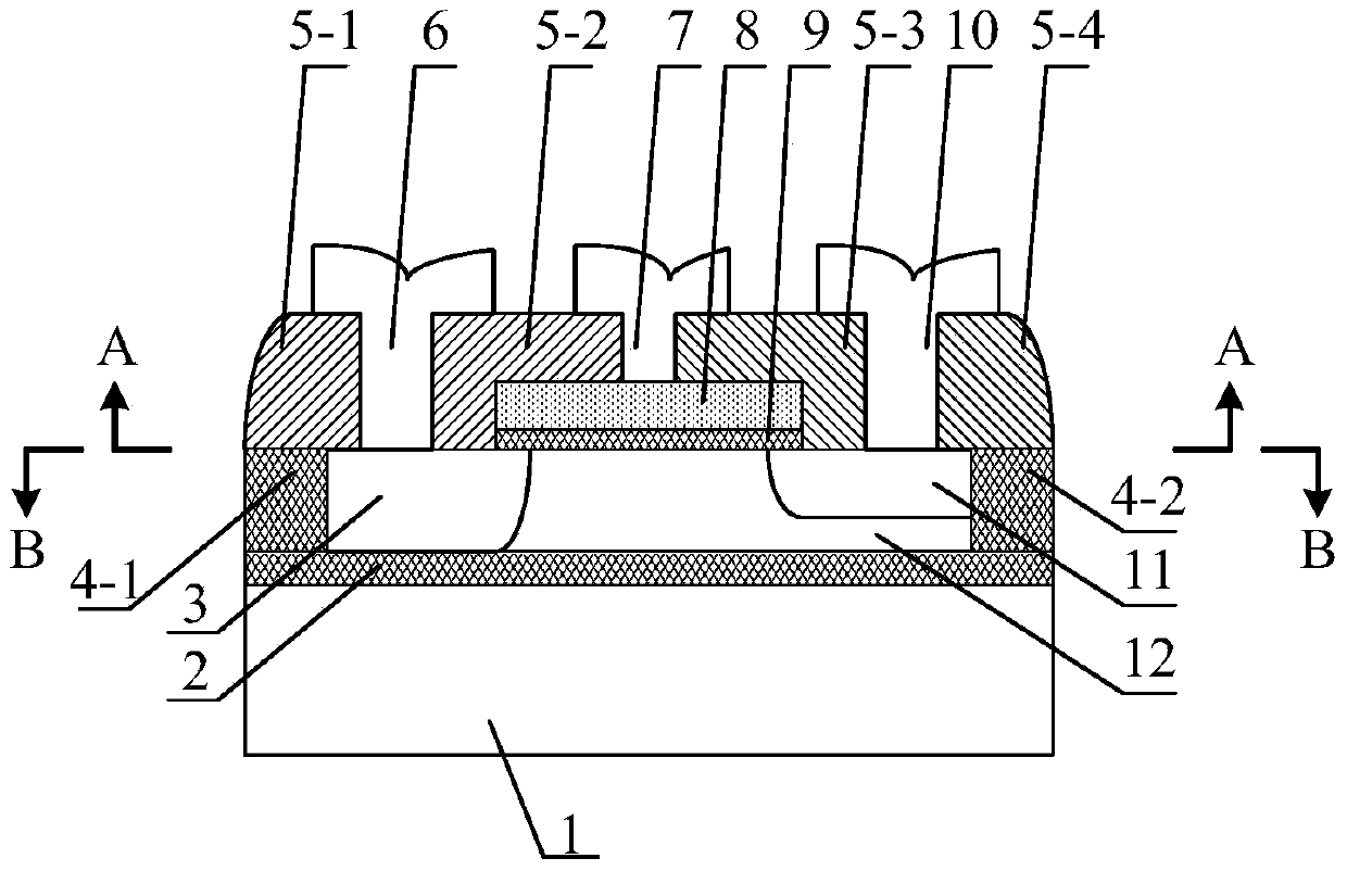 Silicon on insulator (SOI) process-based back gate drain/source semi-floating front gate P type metal-oxide-semiconductor field effect transistor (P-MOSFET) radio frequency switch zero loss device