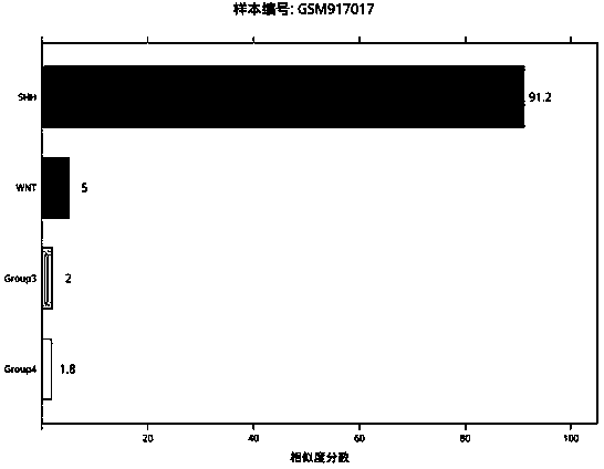 Genome for molecular typing of medulloblastoma and application thereof