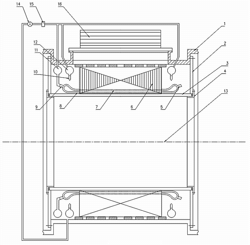 Evaporative cooling system of hybrid motor stator