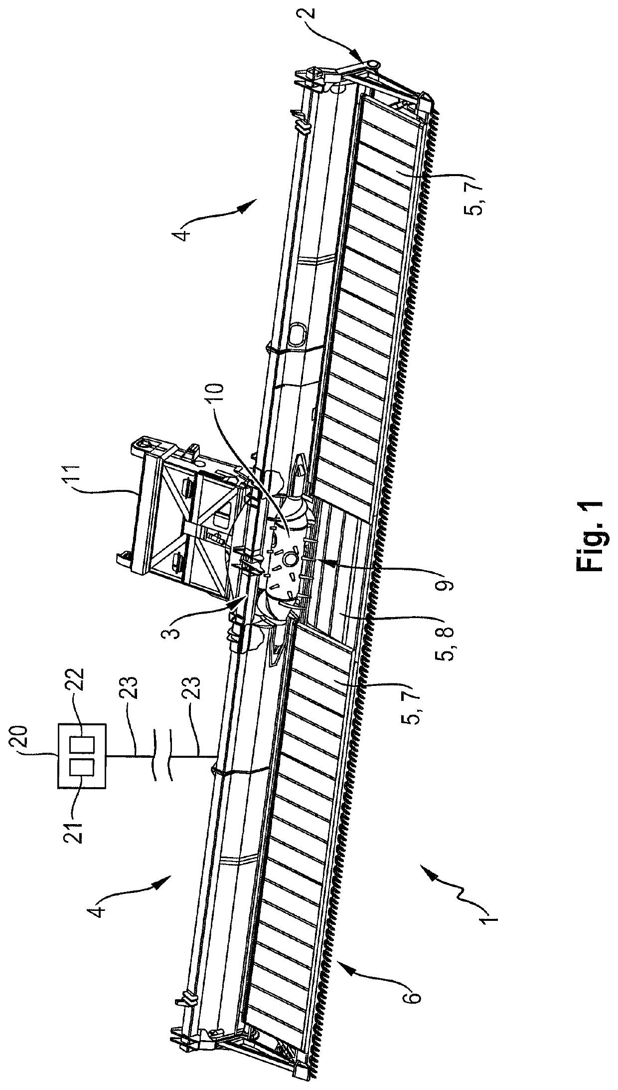 Height control system for a front harvesting attachment