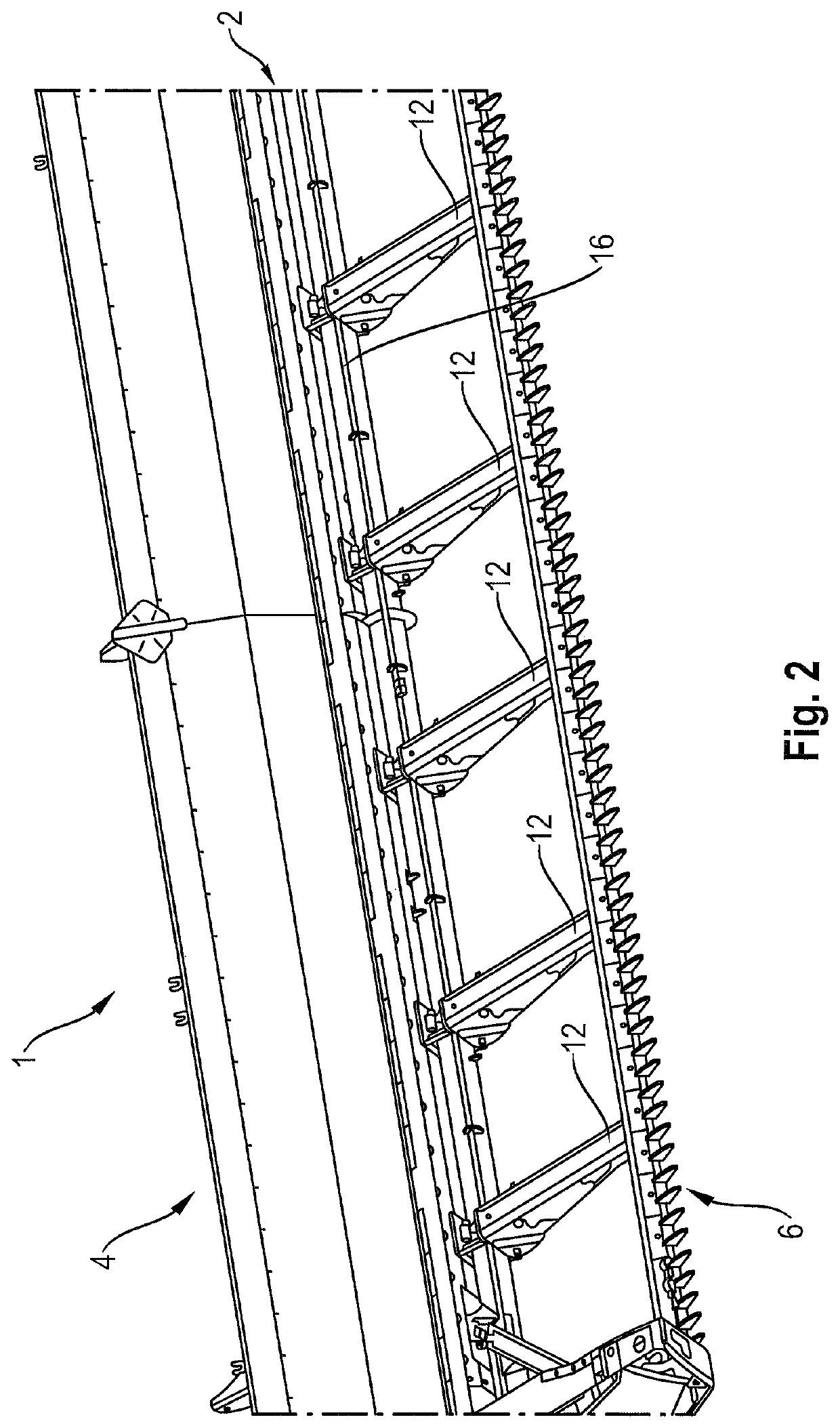 Height control system for a front harvesting attachment