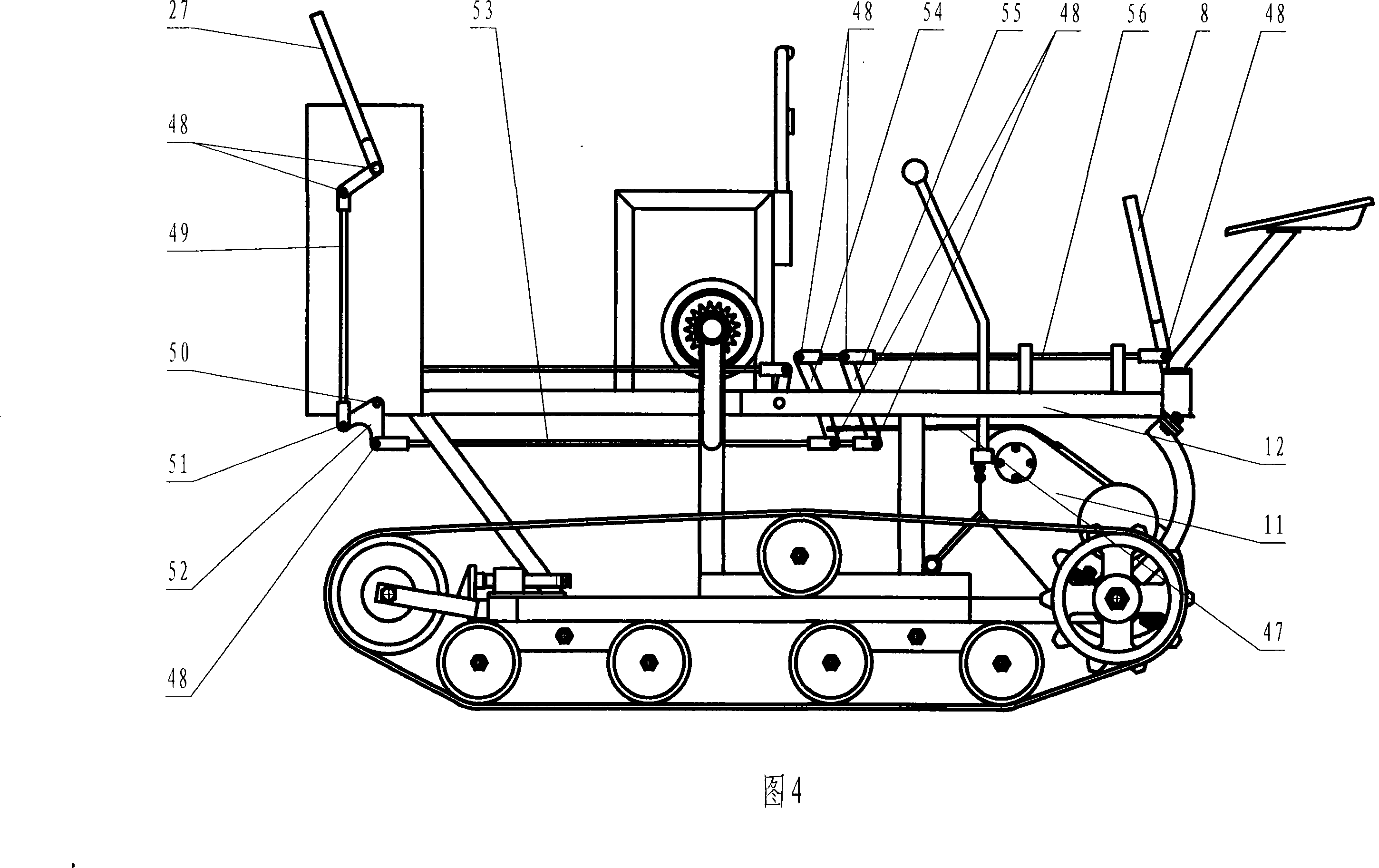 Track walking type minitype rice combine harvester