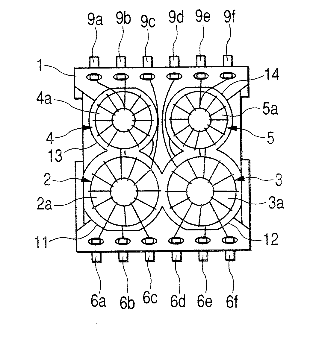 Package for parts for LAN and pulse transformer module for LAN