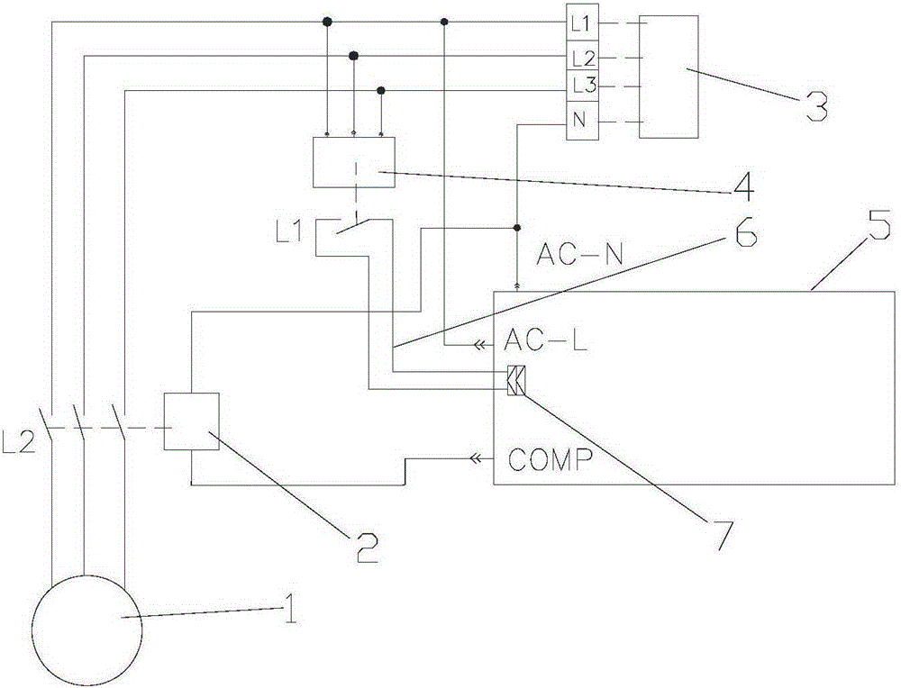 Three-phase unit control circuit and reverse phase protection state detection method thereof