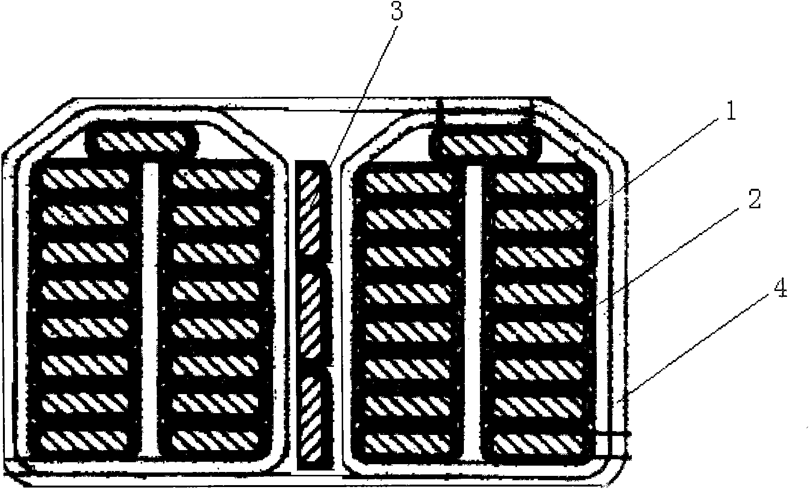 Shield conversion lead of parallel composite strip