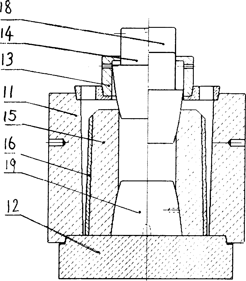 Method for producing circular cog hot forged from generator protective ring and mould