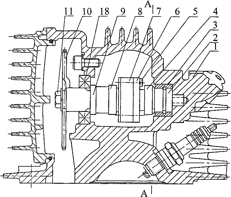 Single overhead camshaft air inlet phase continuous variable mechanism of motorcycle engine