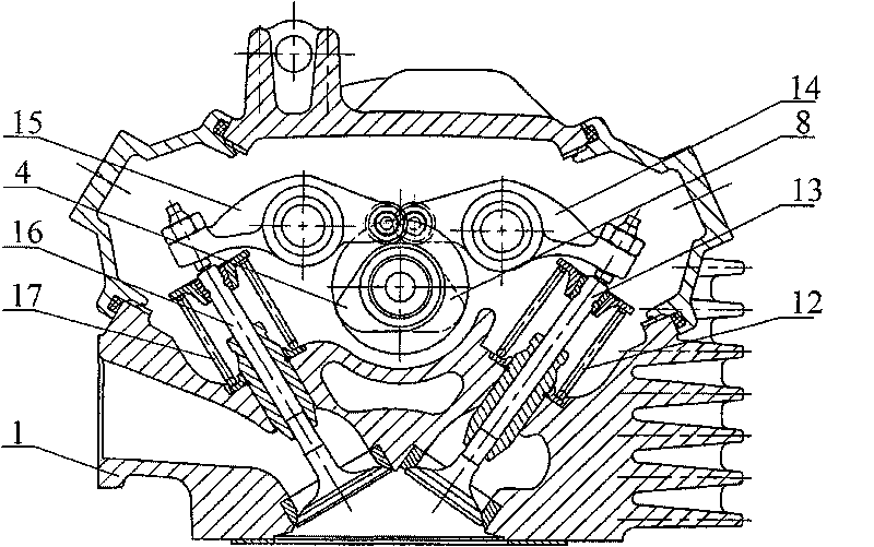 Single overhead camshaft air inlet phase continuous variable mechanism of motorcycle engine