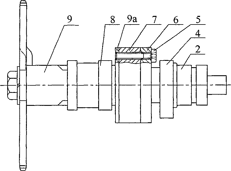 Single overhead camshaft air inlet phase continuous variable mechanism of motorcycle engine