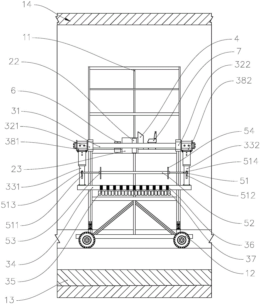 Automatic tunnel waterproof material laying and hanging construction trolley