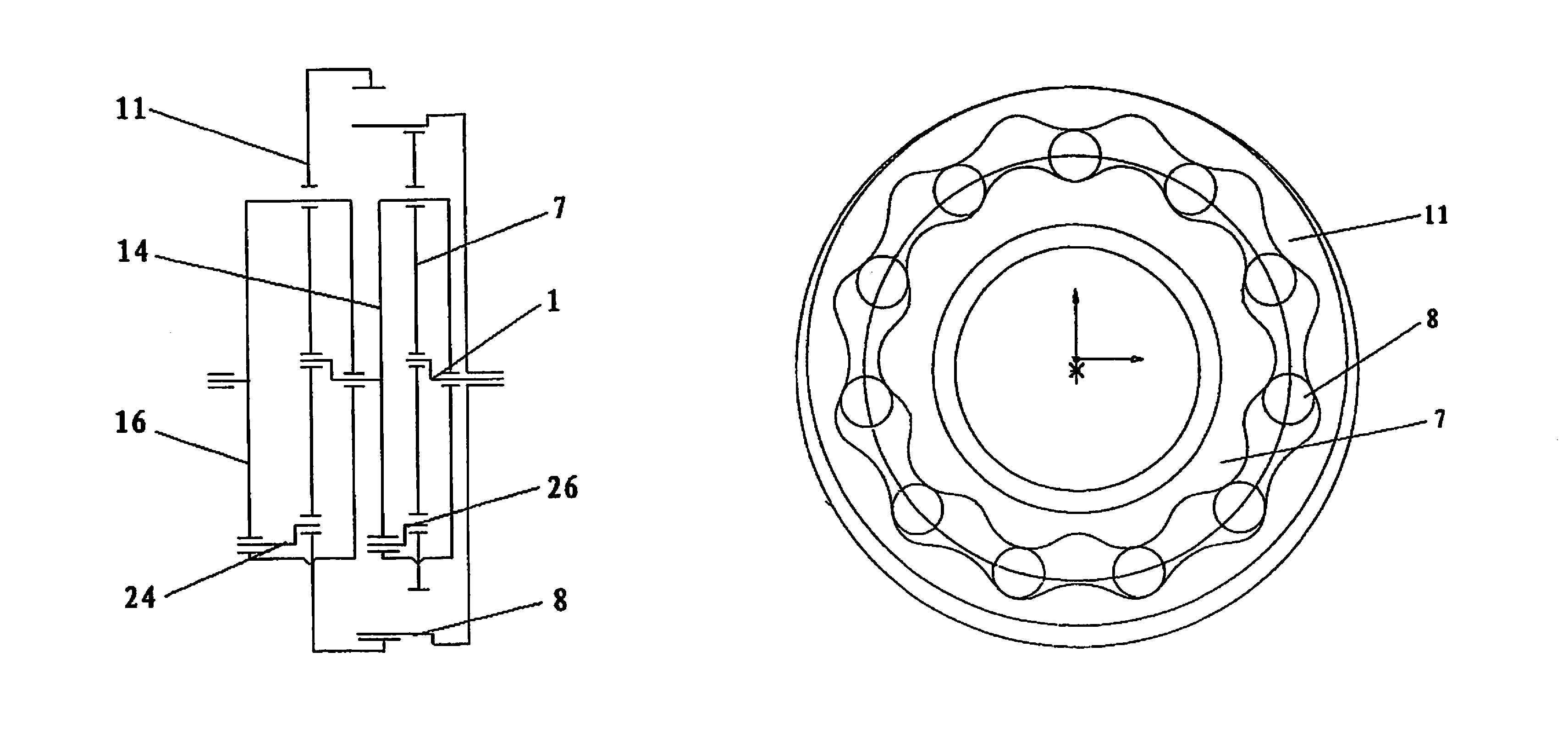 Rigid speed reducer with internal and external tooth profile tooth-enveloping