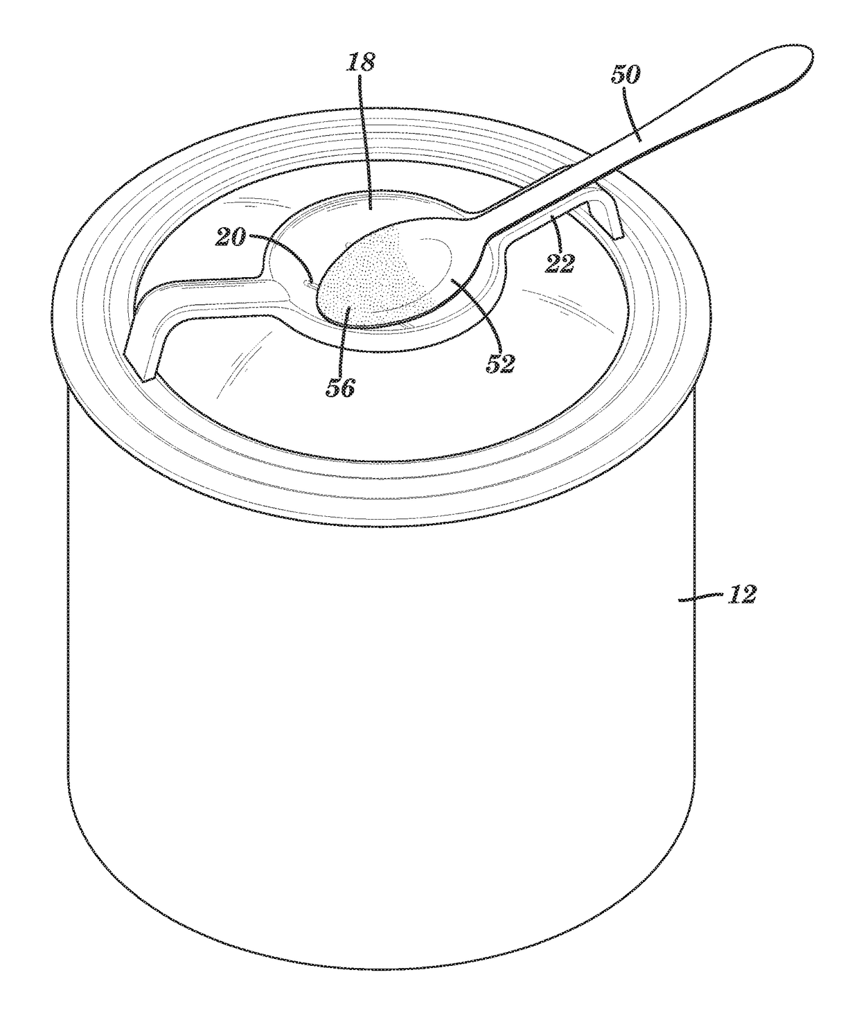 Stir-through lid for cookware