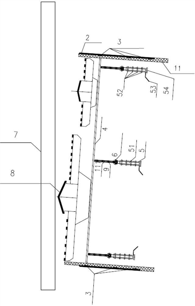 Large-section rectangular pipe jacking machine jacking structure with external brim and construction method thereof