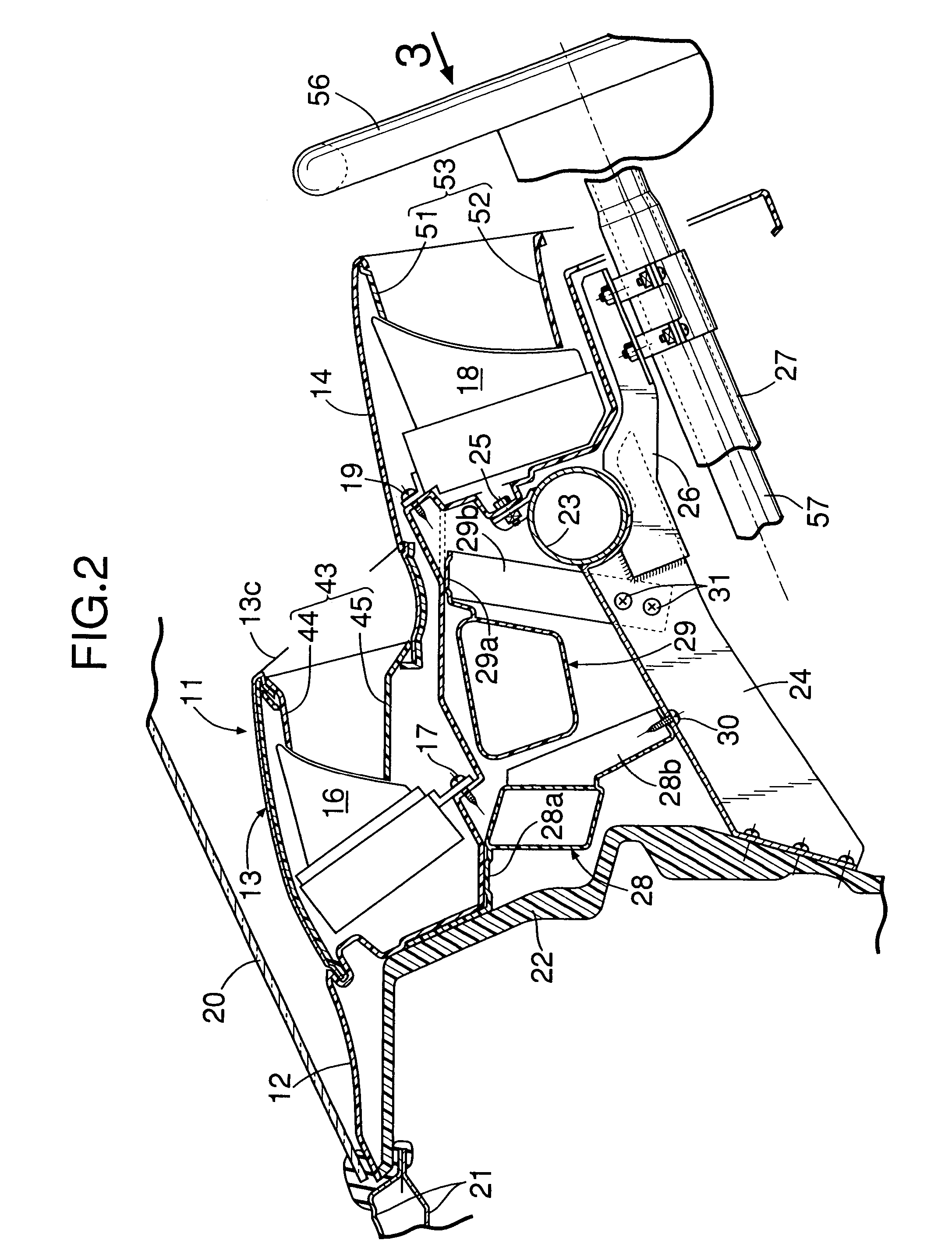 Automobile instrument panel structure