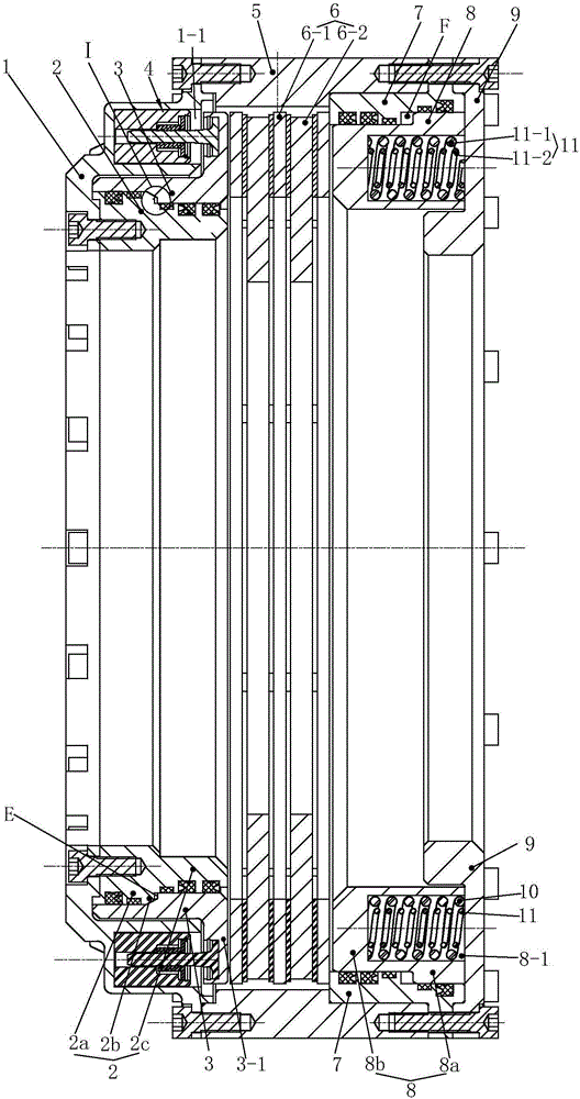 Traveling and parking integrated braking device for automobile