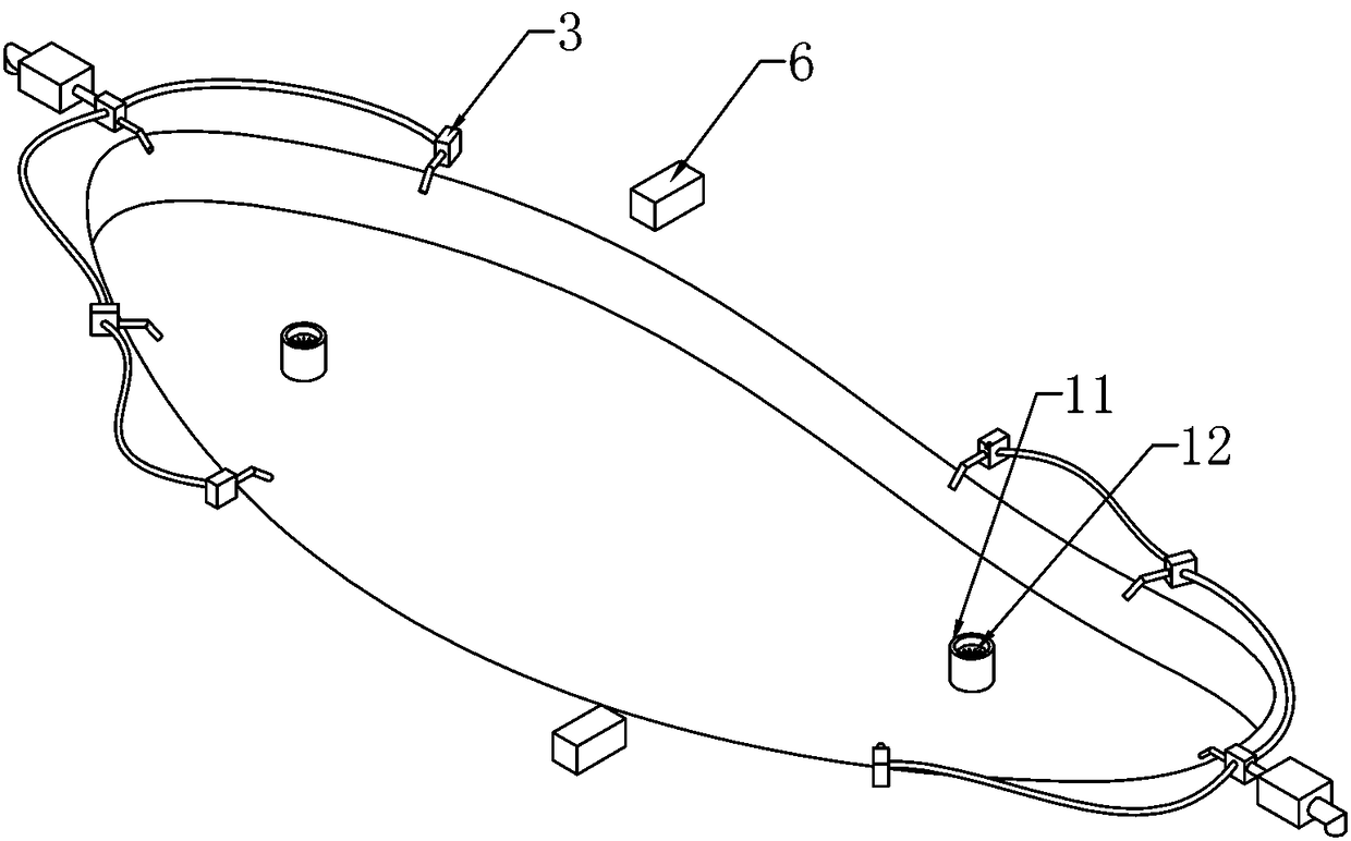 Vortex drainage type large pool floating object clearing device based on cloud picture