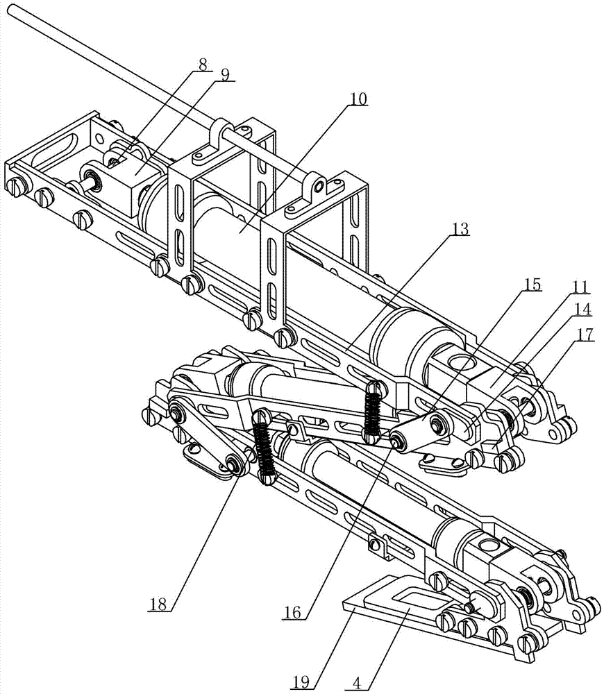 Pneumatic muscle driving bionic frog bouncing leg mechanism employing dual-joint mechanism form