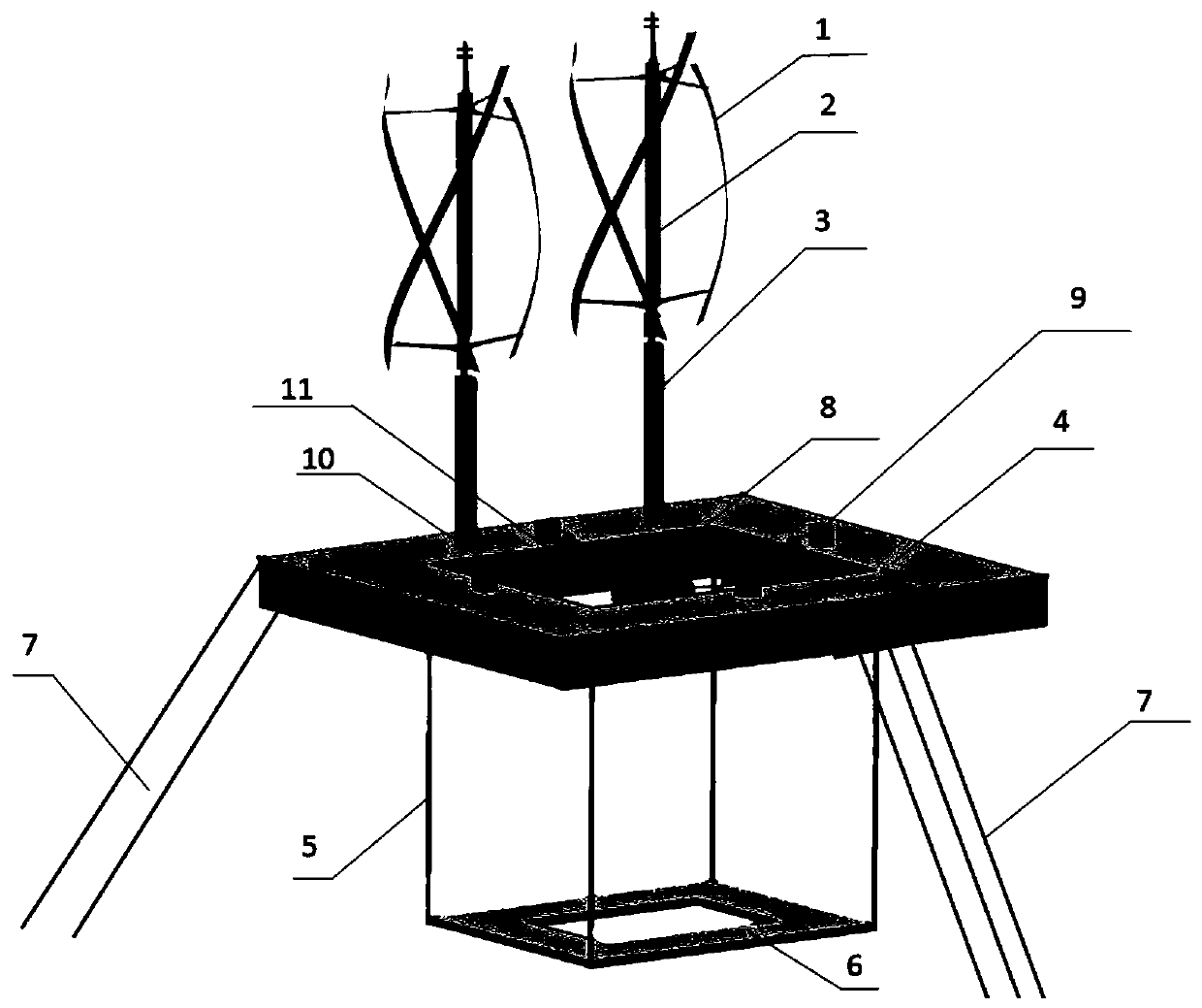 Offshore wave energy-wind energy integrated system and integrated power generation method