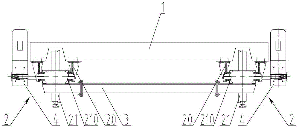 Wide-gauge electric locomotive running device