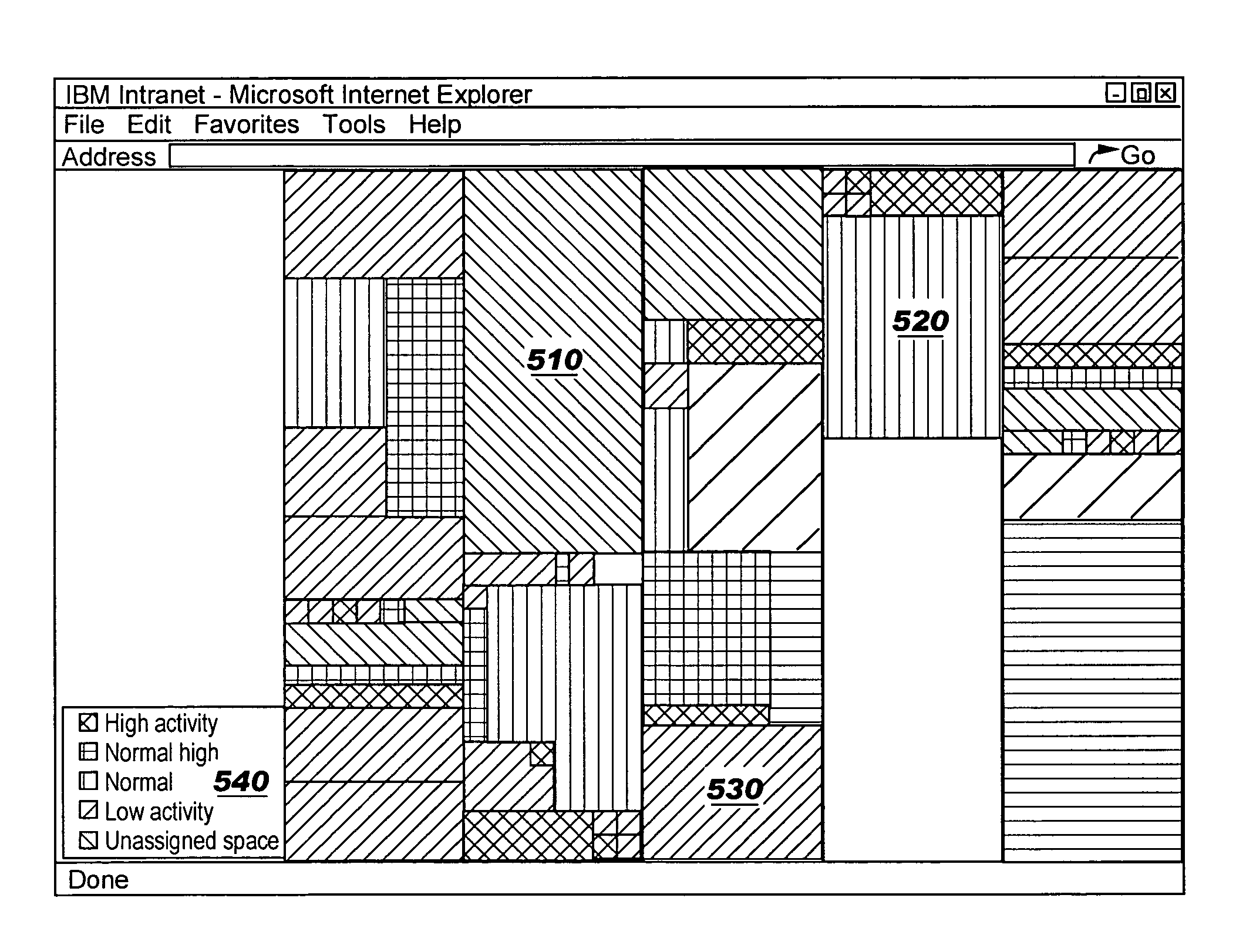 System and method for visually rendering resource policy usage information