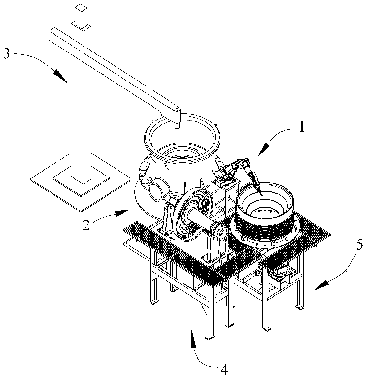 Welding production system for conical crusher