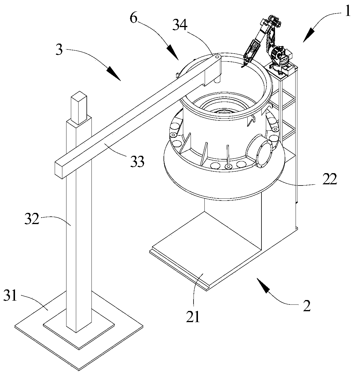 Welding production system for conical crusher