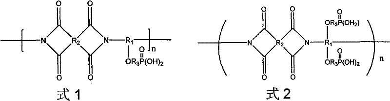 Phosphate side chain-containing polyimide for gasoline desulphurization and preparation method thereof