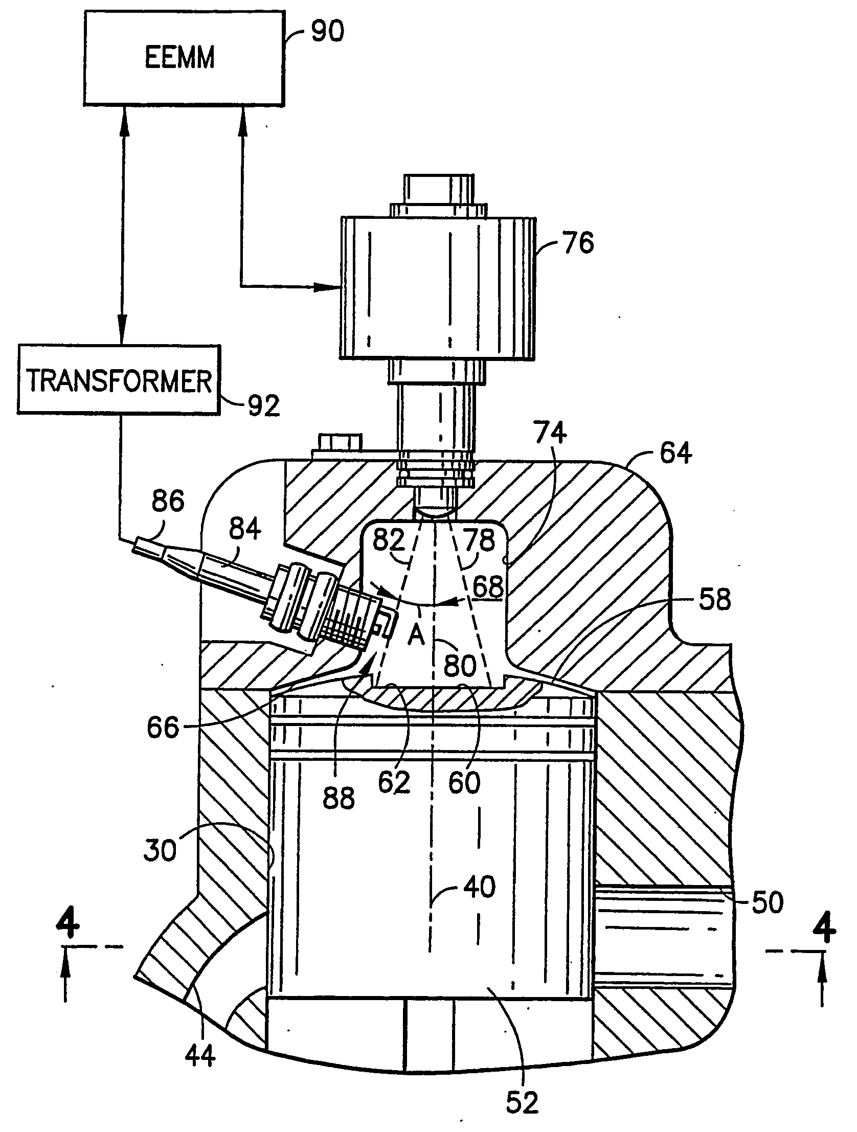 Direct fuel-injected internal combustion engine having improved spark ignition system