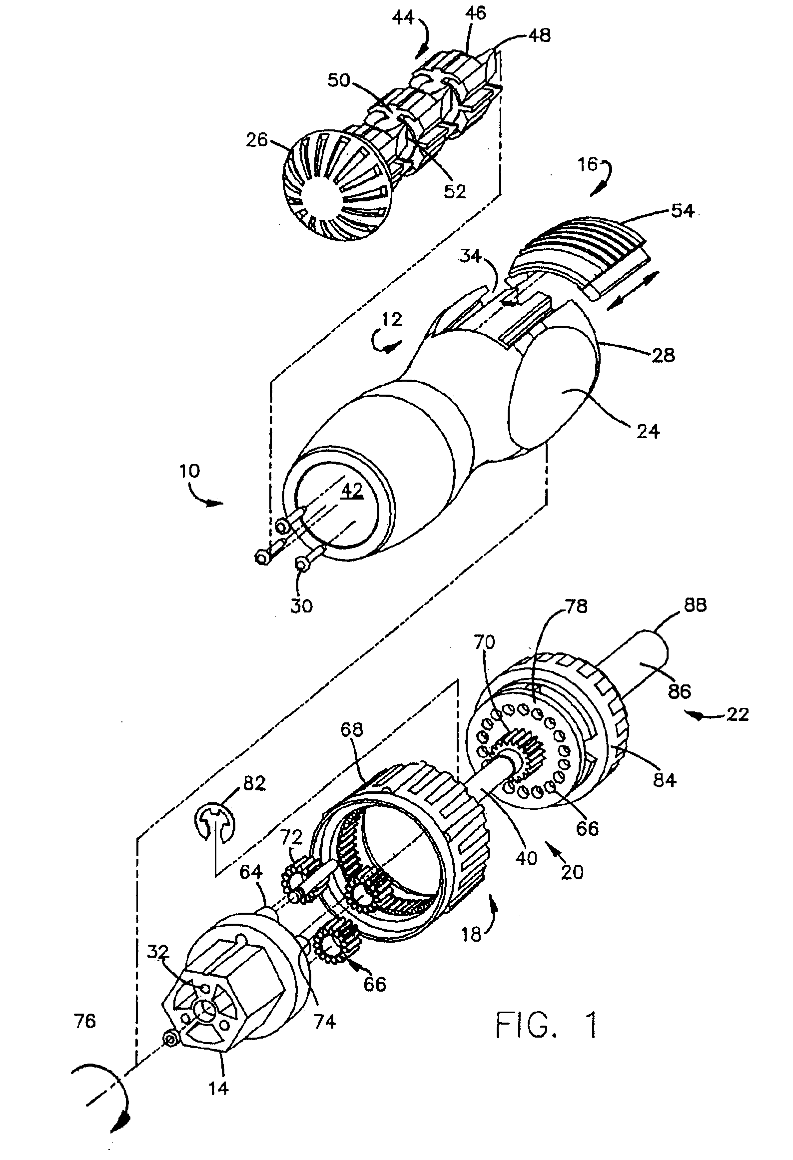 Fastener with gear assembly