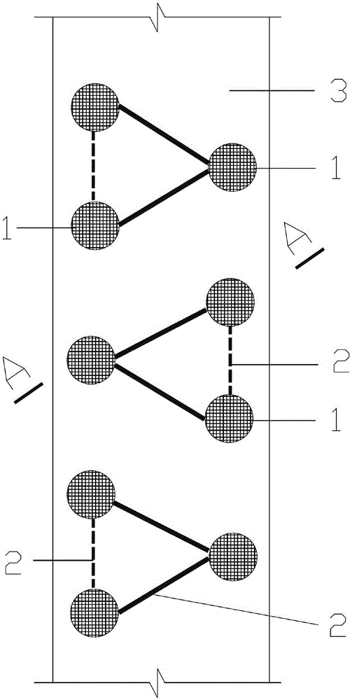 Combined reinforcement continuous wall and construction method thereof