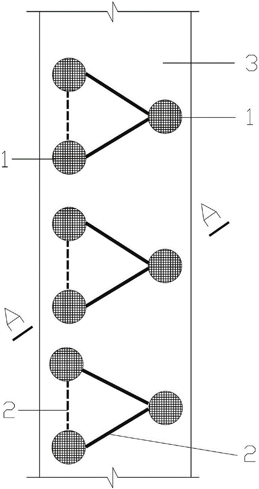 Combined reinforcement continuous wall and construction method thereof