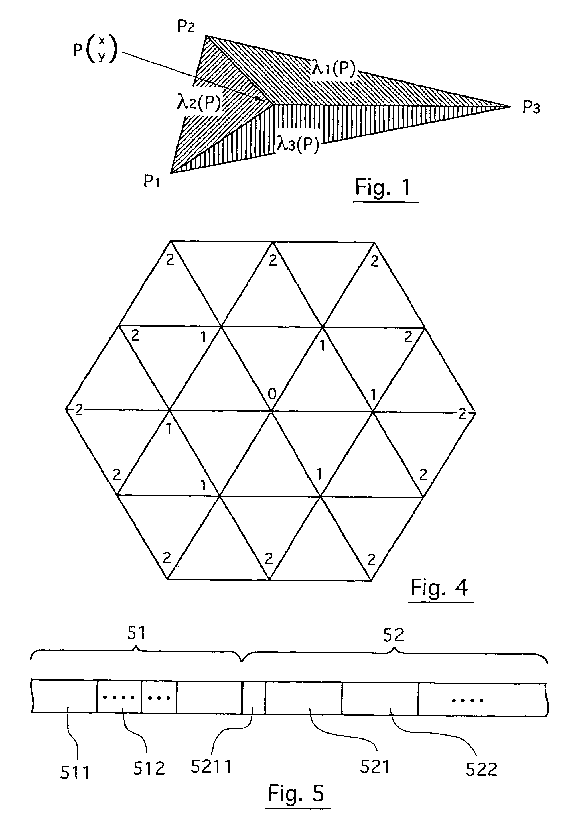 Methods and devices for encoding and decoding images using nested meshes, programme, signal and corresponding uses