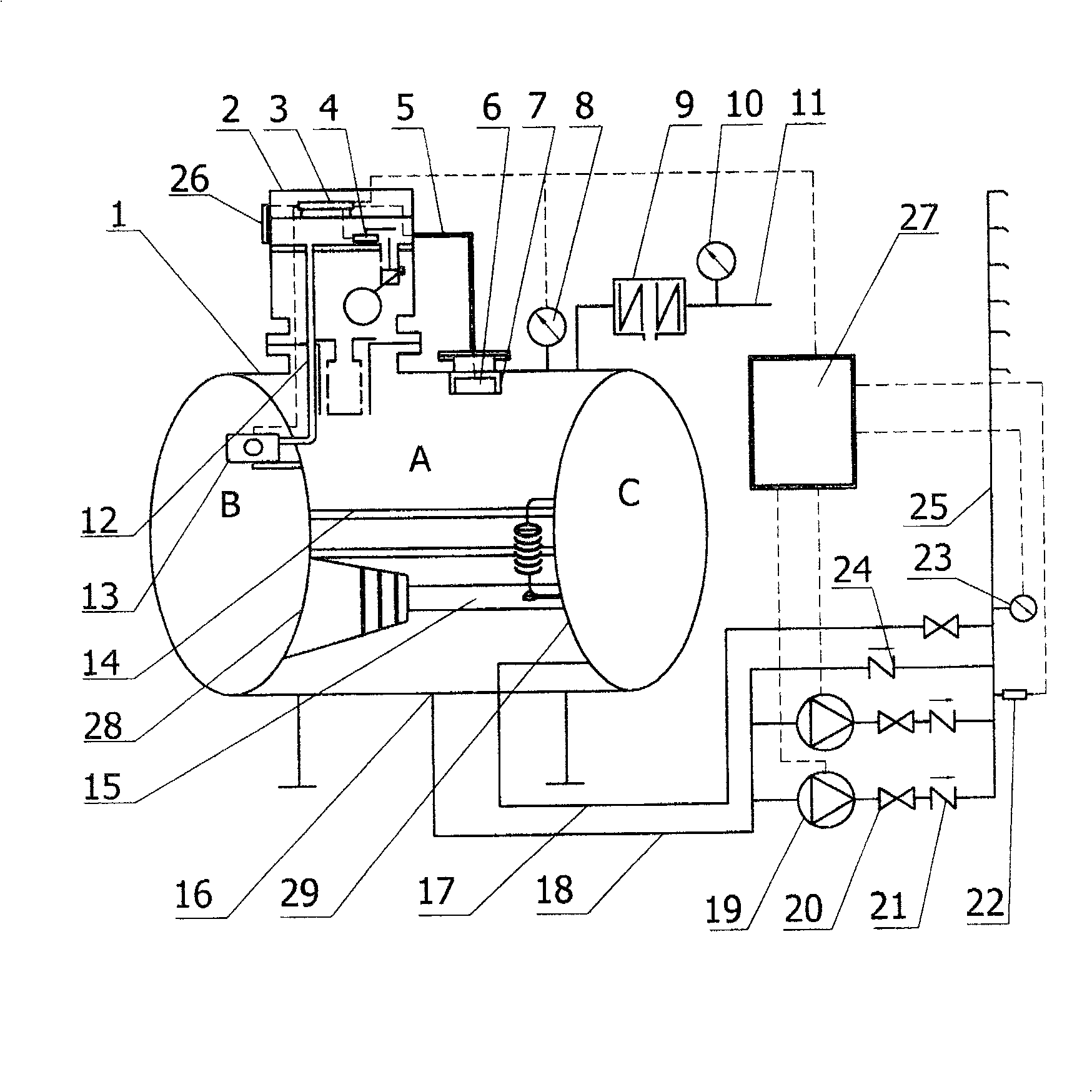 Totally-enclosed self-equilibrium cavate type non-negative pressure water supplying system