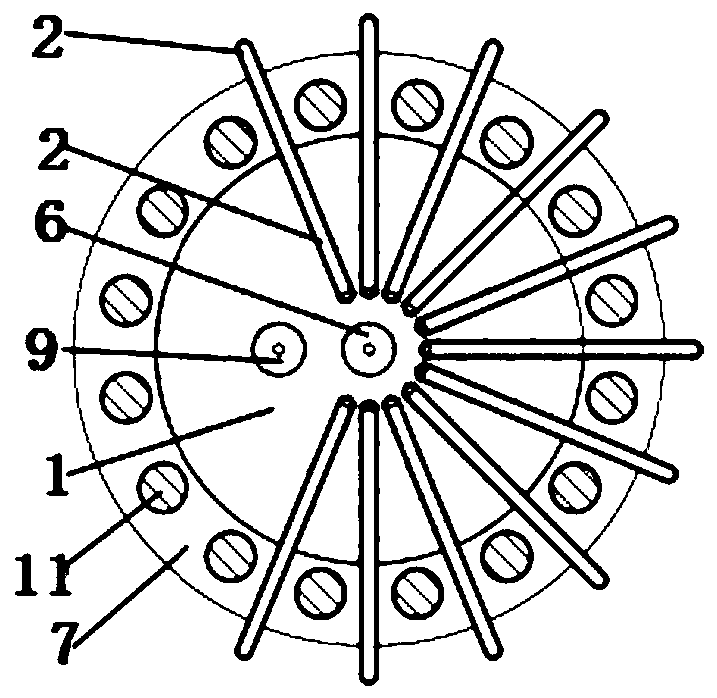 A diaphragm compressor cylinder head cooling structure